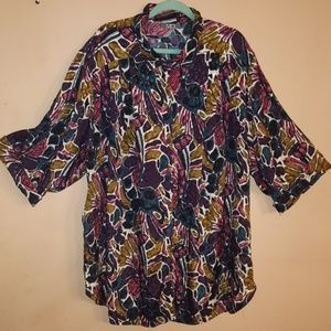 Brand New Plus Size Button Colorful Top